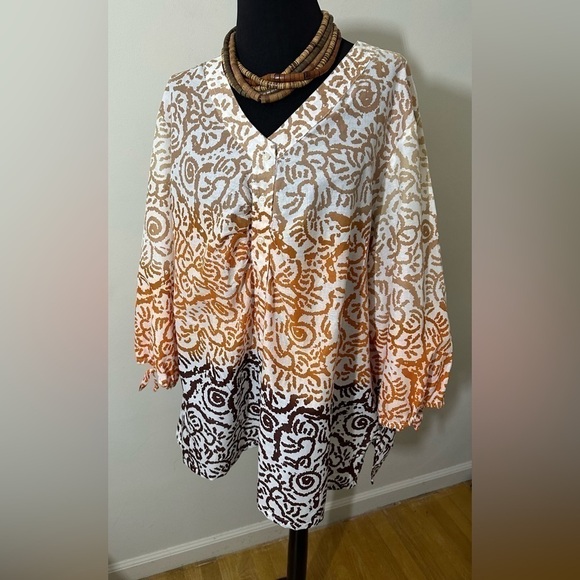 Just My Size sz 3 X tunic in a very resort print or beach fun piece  lightweight - Picture 1 of 15